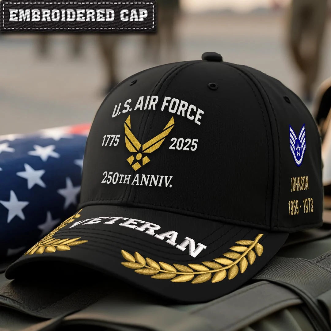Cowgic US Air Force 250th Anniv. Personalized Embroidered Cap for Veteran