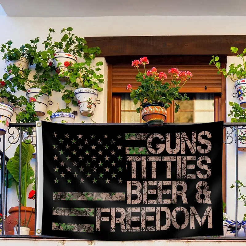 Cowgic Black American Flag Banner
