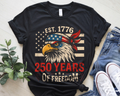 Cowgic America 250th Anniversary Patriotic Eagle Shirt - 2026 Independence Day Graphic Tee