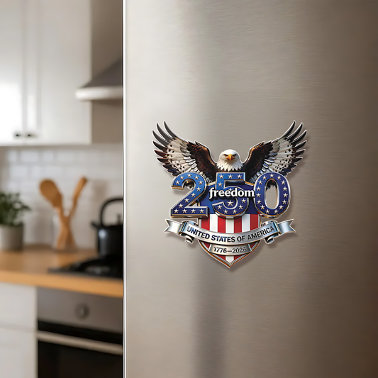 Cowgic USA 250 Years Anniversary Fridge Magnet, Freedom Eagle 1776–2026 Magnet, Patriotic 4th of July Magnet 684125