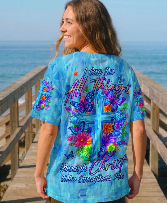 Cowgic I Can Do All Things Floral Women's All Over Print Shirt