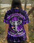 Cowgic Blessed By God Cross Rose Purple Swirl Women's All Over Print Shirt