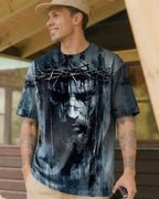 Cowgic Jesus Is My Savior Lion Watercolor Men's All Over Print Shirt