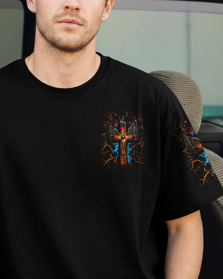 Cowgic I Only Kneel For One Man Jesus On Cross All Over Print Shirt