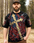 Cowgic In God We Trust Eagle Stars And Stripes Men's All Over Print Shirt