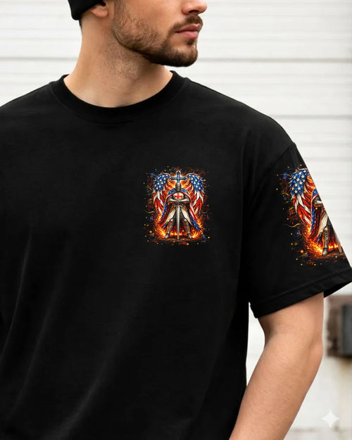 Cowgic A Warrior Of Christ Wings Men's All Over Print Shirt