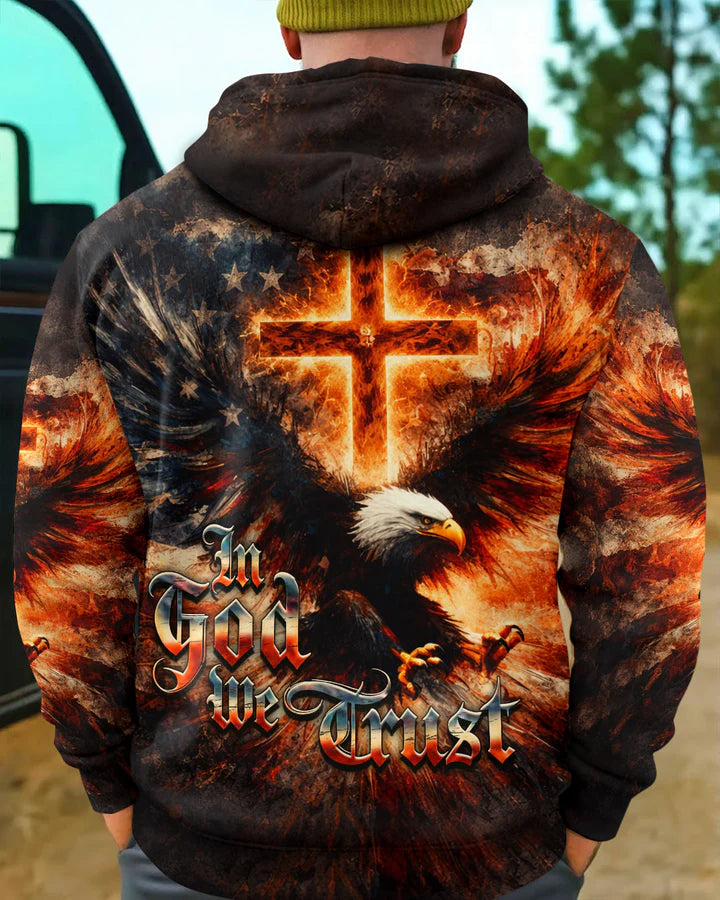 Cowgic In God We Trust Eagle Stars And Stripes Men's All Over Print Shirt