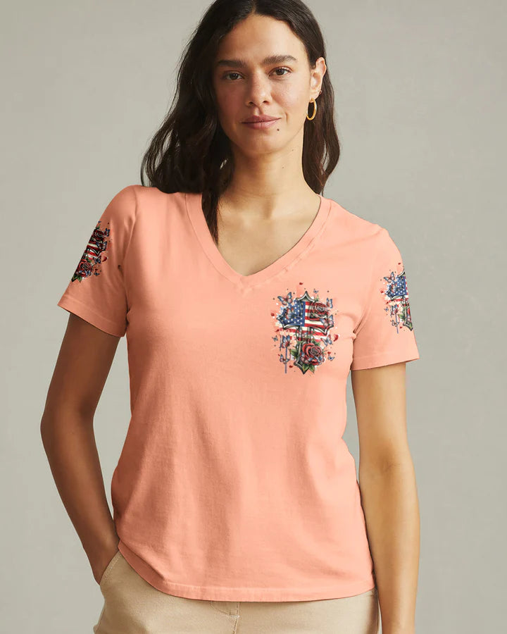 Cowgic Blessed By God Cross Women's All Over Print Shirt