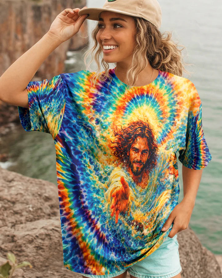 Cowgic Saved By His Grace Jesus Water Swirl Women's All Over Print Shirt