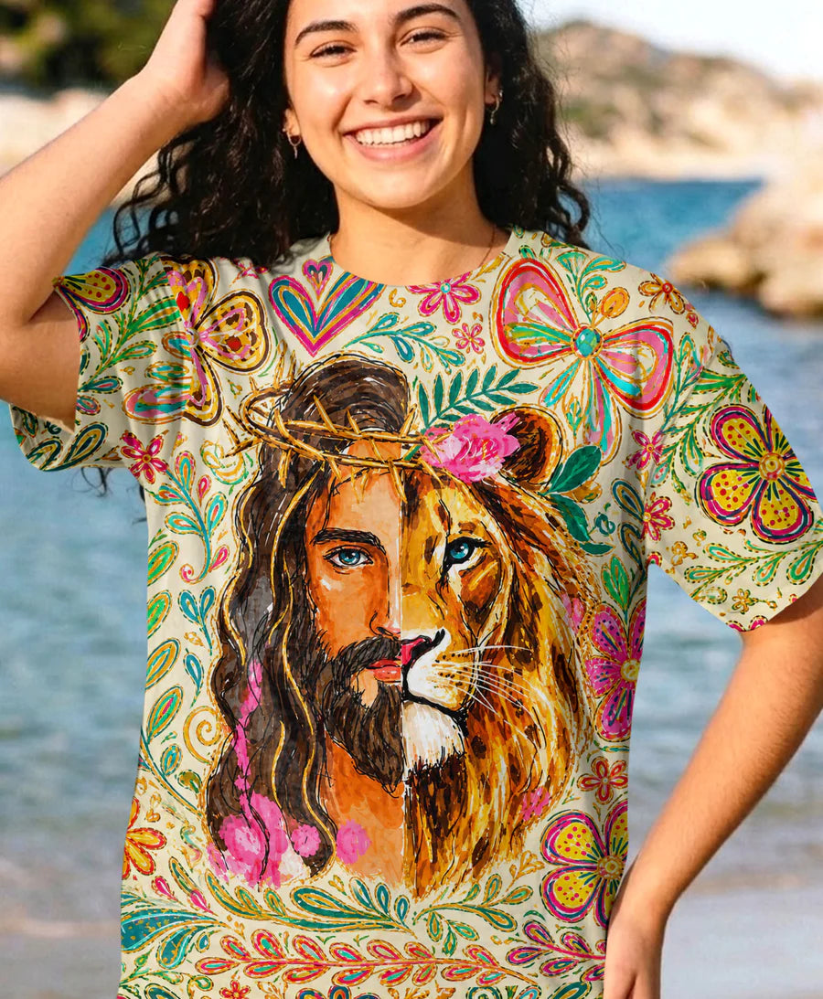 Cowgic I Can Do All Things Half-Man Half-Lion All Over Print Shirt