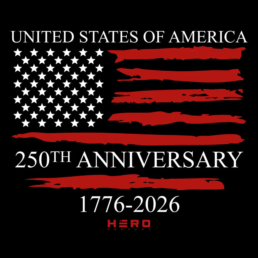 Cowgic Veteran Hero Company Men's USA 250th Anniversary Black Tee