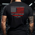 Cowgic Veteran Hero Company Men's USA 250th Anniversary Black Tee