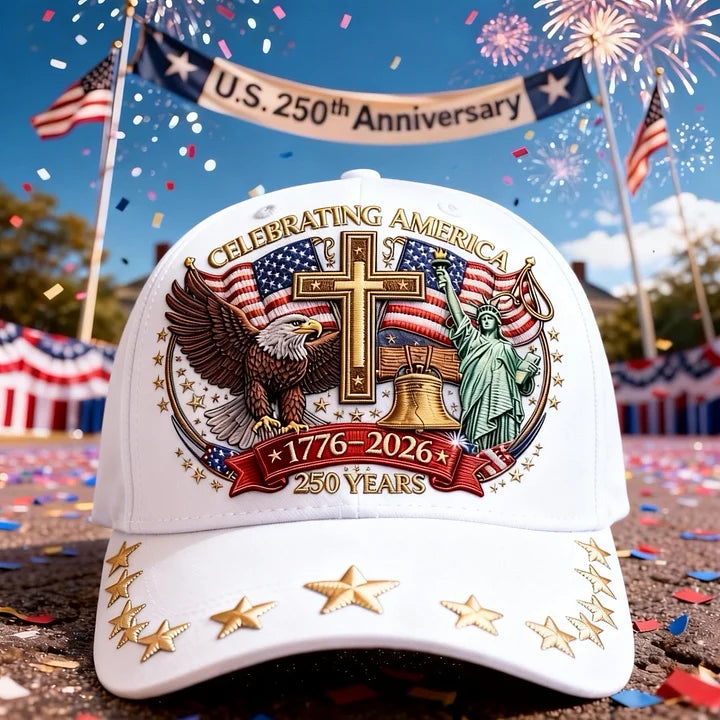 Cowgic Eagle & Liberty & Cross🎆United States 250th Anniversary Printed Cap