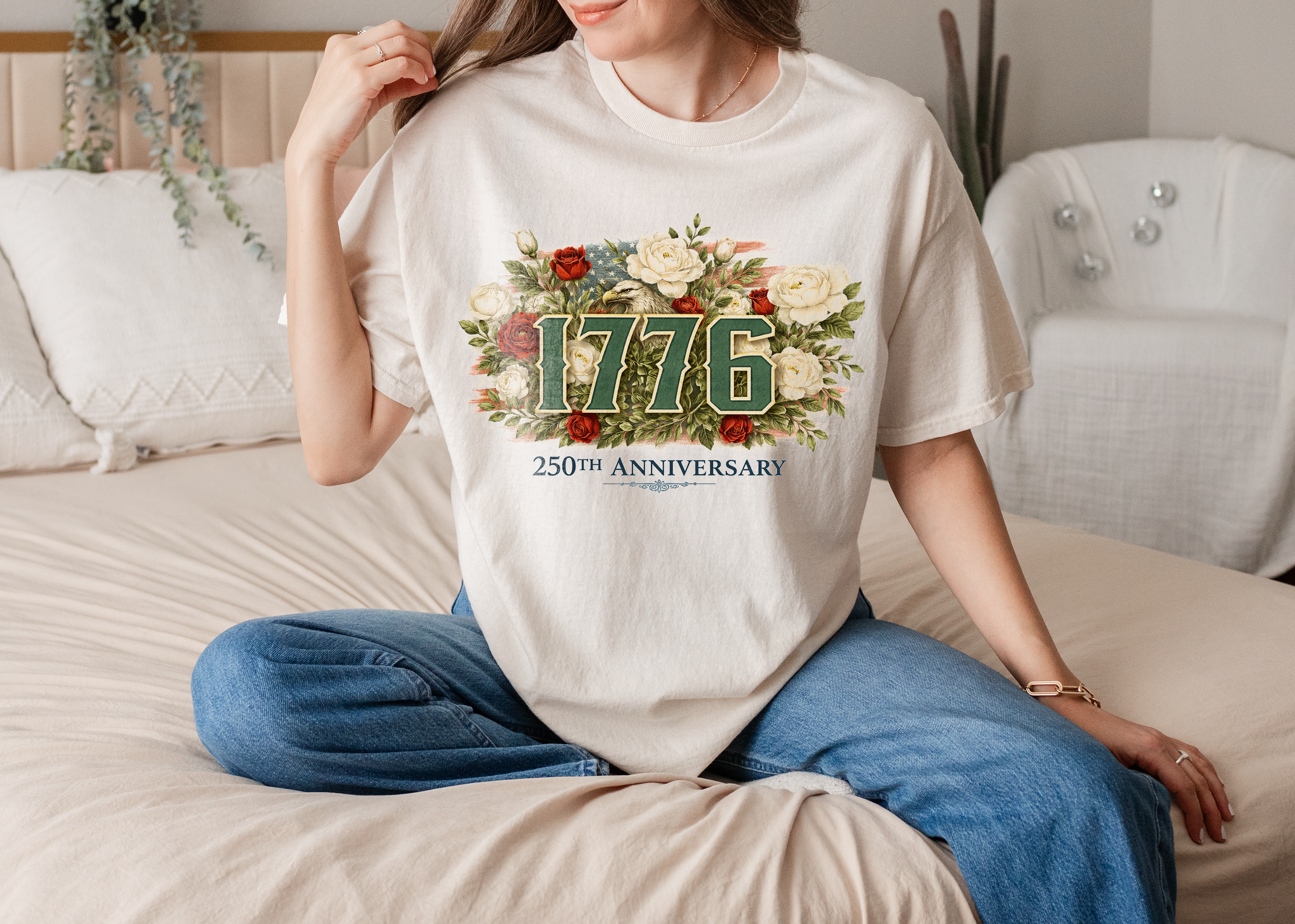 Cowgic Vintage 1776 Semiquincentennial Floral Tee