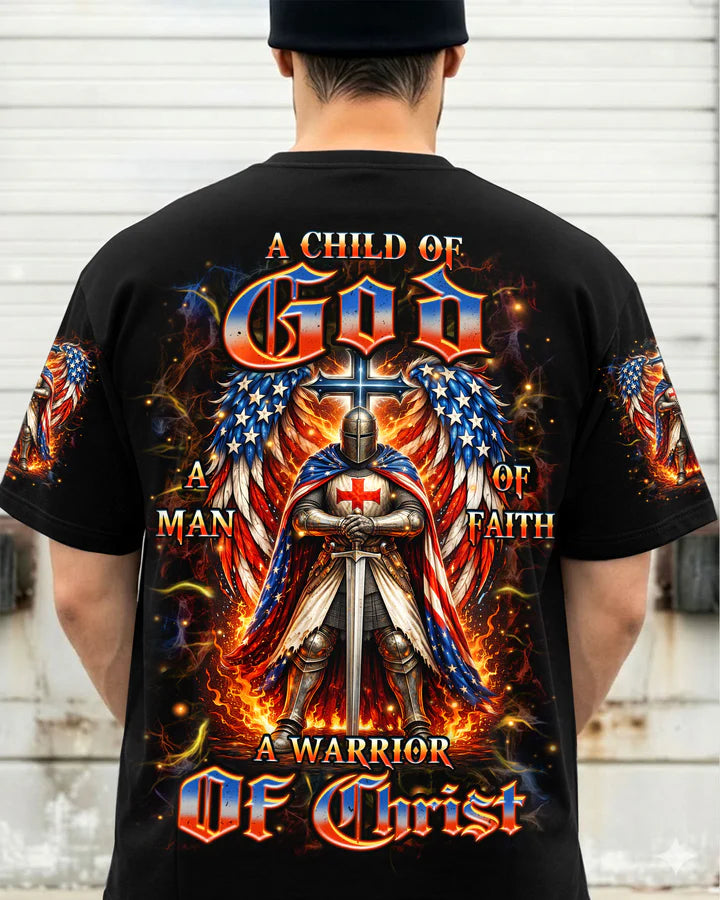 Cowgic A Warrior Of Christ Wings Men's All Over Print Shirt