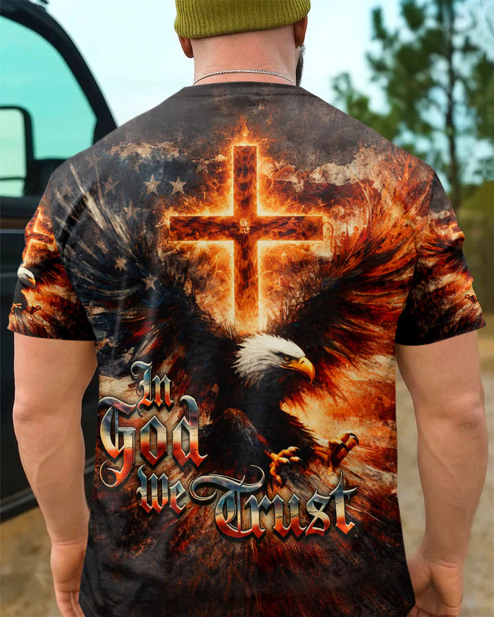 Cowgic In God We Trust Eagle Stars And Stripes Men's All Over Print Shirt