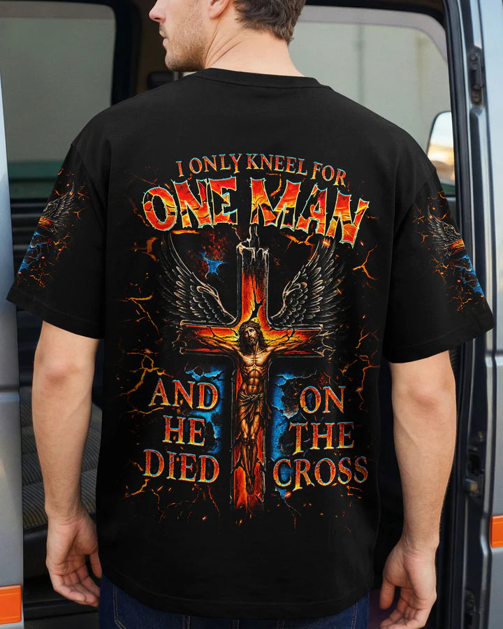 Cowgic I Only Kneel For One Man Jesus On Cross All Over Print Shirt