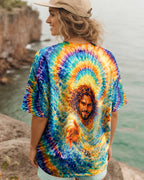 Cowgic Saved By His Grace Jesus Water Swirl Women's All Over Print Shirt