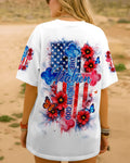 Cowgic One Nation Under God Floral Flag Women's All Over Print Shirt