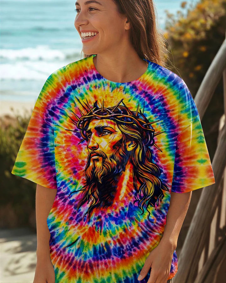 Cowgic My Hope Is In Jesus Colorful Swirl Women's All Over Print Shirt