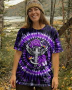 Cowgic Blessed By God Cross Rose Purple Swirl Women's All Over Print Shirt