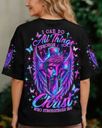 Cowgic I Can Do All Things Through Christ Neon Jesus Cross Women's All Over Print