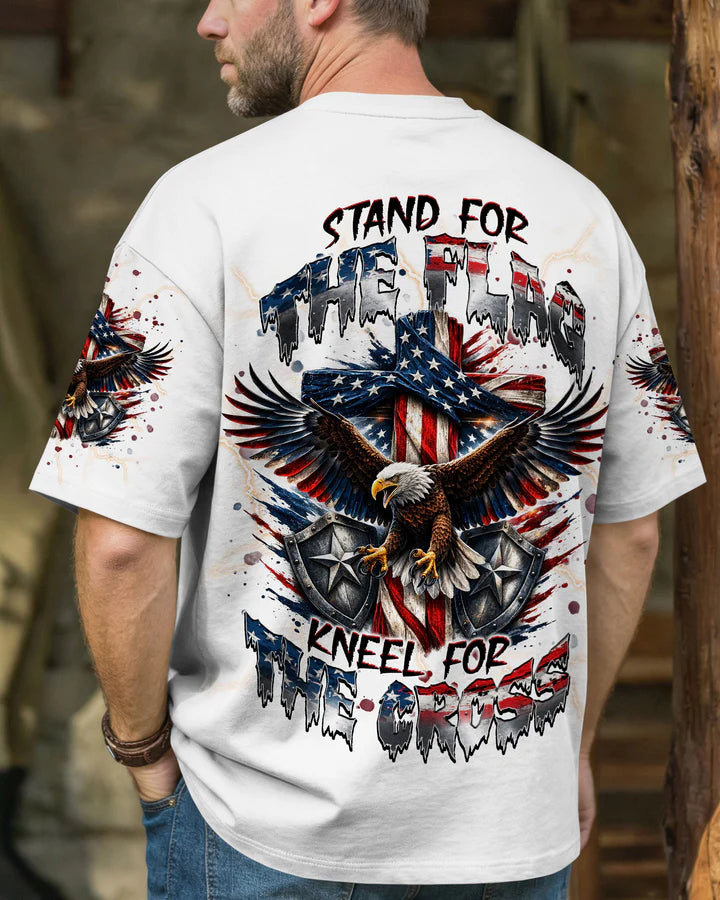 Cowgic Stand For The Flag Kneel For The Cross Eagle Men's All Over Print Shirt