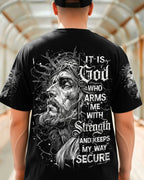 Cowgic It Is God Who Arms Me With Strength Men's All Over Print Shirt