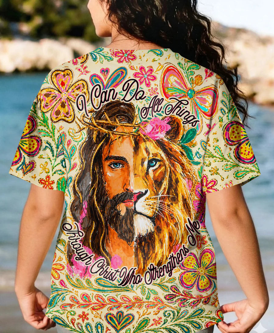 Cowgic I Can Do All Things Half-Man Half-Lion All Over Print Shirt