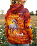 Cowgic Blessed By God Loved By Jesus Horse Women's All Over Print Shirt
