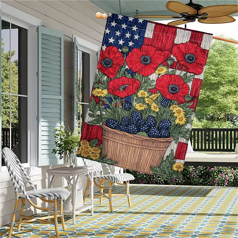 Cowgic July 4th Basket of Flowers National Flag