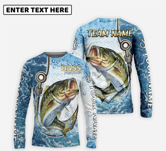 Cowgic Bass Fishing Golden Hook Graphic Sport Custom Name & Team Name 3D