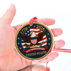 Cowgic United States 250 Years Anniversary Glass Ornament | America 250 Anniversary | Happy 250th Birthday USA | Patriotic 4th of July Glass Ornament for Christmas Decor 682737