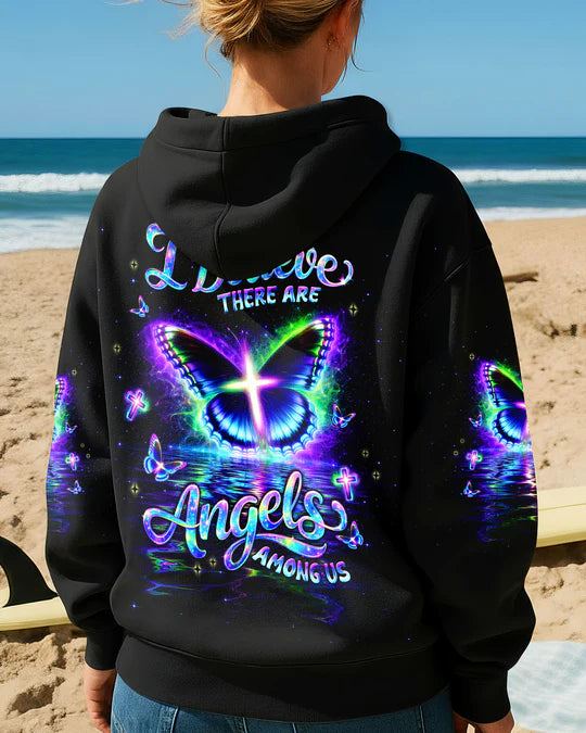 Cowgic I Believe There Are Angels Among Us Butterfly Women's All Over Print Shirt