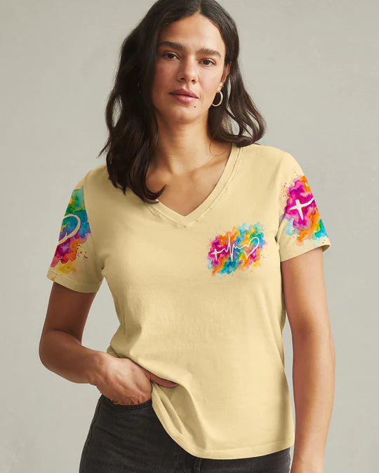 Cowgic Forgiven Faith Cross Watercolor Christian Women’s All Over Print