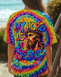 Cowgic My Hope Is In Jesus Colorful Swirl Women's All Over Print Shirt