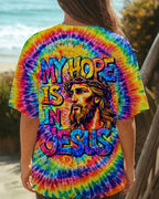 Cowgic My Hope Is In Jesus Colorful Swirl Women's All Over Print Shirt