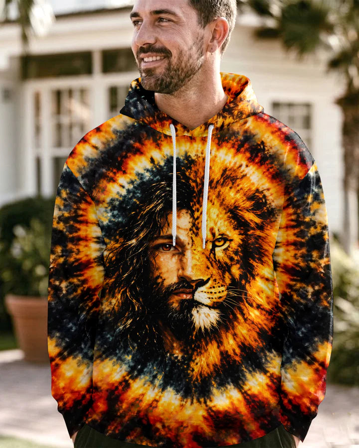 Cowgic Jesus Lion Face Swirl Men's All Over Print Shirt