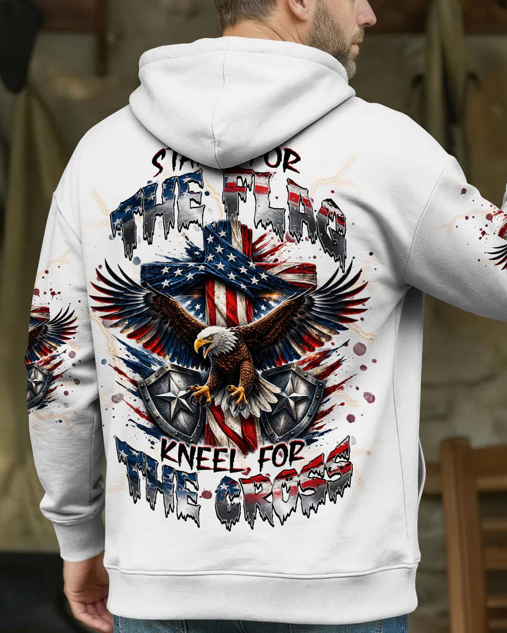 Cowgic Stand For The Flag Kneel For The Cross Eagle Men's All Over Print Shirt