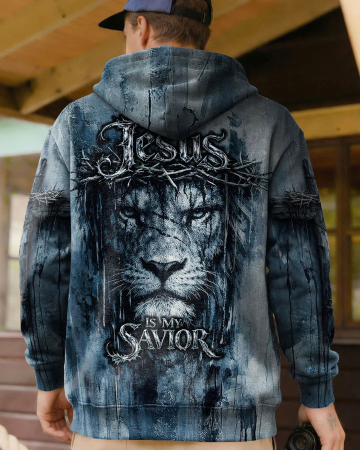 Cowgic Jesus Is My Savior Lion Watercolor Men's All Over Print Shirt