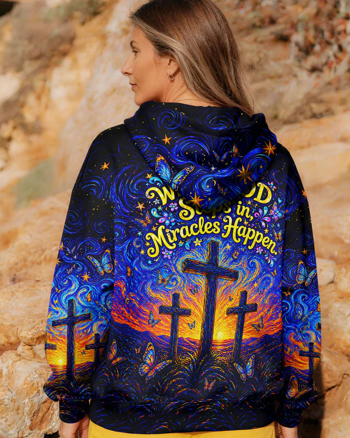 Cowgic When God Steps In Miracles Happen Women's All Over Print Shirt