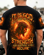Cowgic It Is God Who Arms Me With Strength Men's All Over Print Shirt