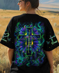 Cowgic Faith Cross Daisies Lion Art Women's All Over Print Shirt