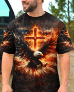 Cowgic In God We Trust Eagle Stars And Stripes Men's All Over Print Shirt