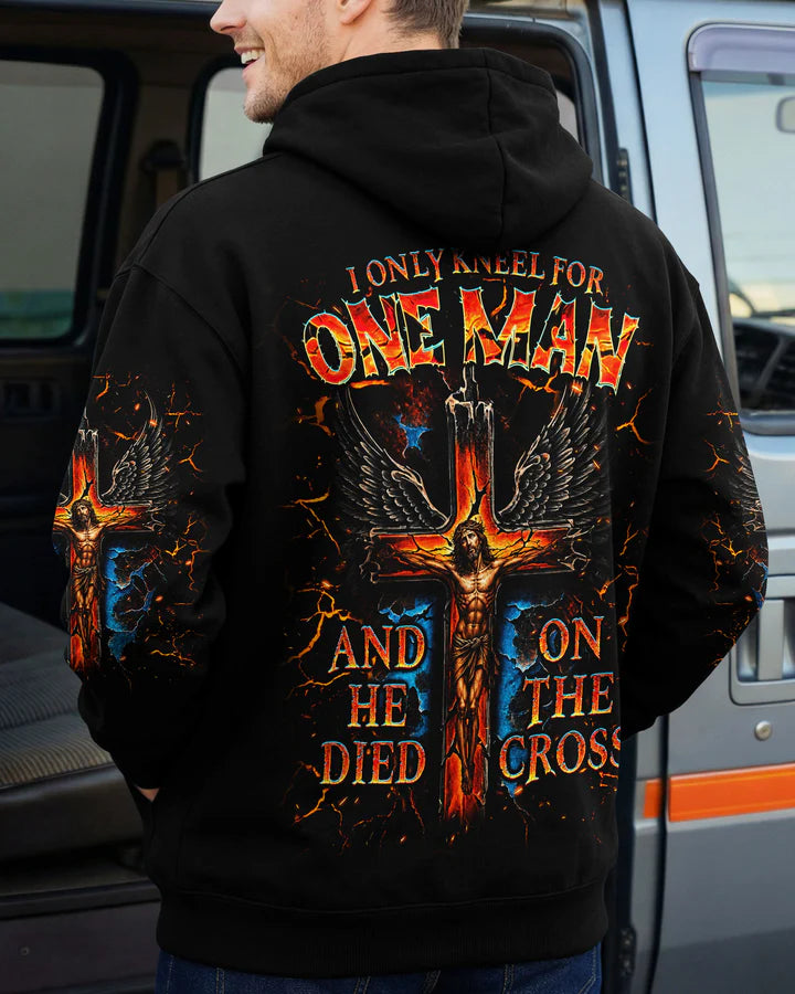Cowgic I Only Kneel For One Man Jesus On Cross All Over Print Shirt