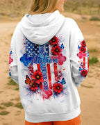 Cowgic One Nation Under God Floral Flag Women's All Over Print Shirt