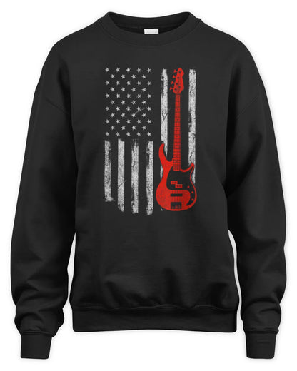 Cowgic USA American Flag Bass Guitar Player Musician