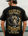 Cowgic It Is God Who Arms Me With Strength Lion Men's All Over Print Shirt