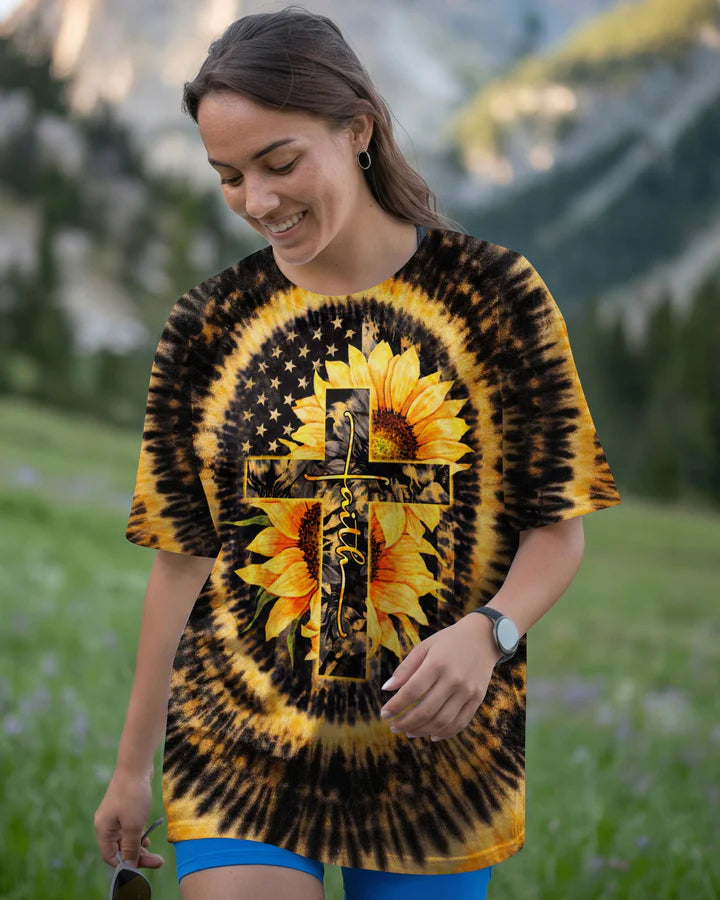 Cowgic Sunflowers Cross Swirl Women's All Over Print Shirt