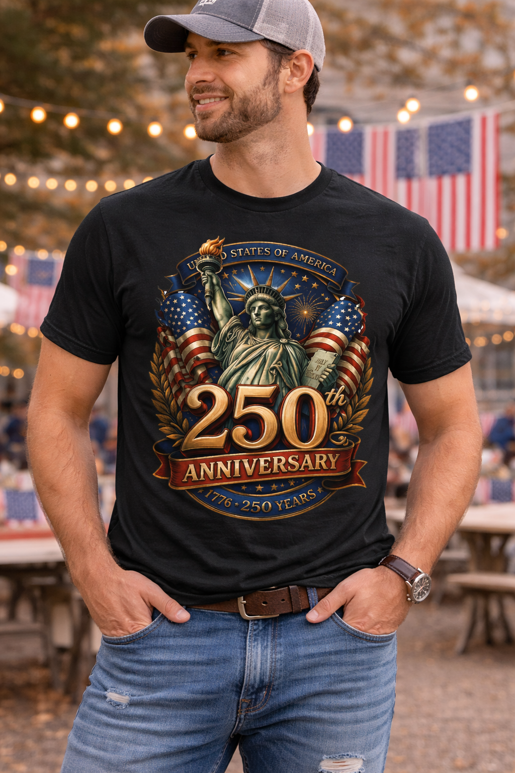 Cowgic USA 250th Anniversary 1776–2026 – Statue of Liberty Patriotic T-Shirt
